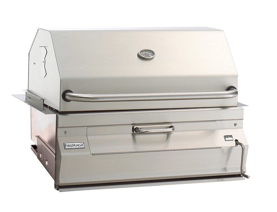 fire magic stainless steel charcoal bbq hood
