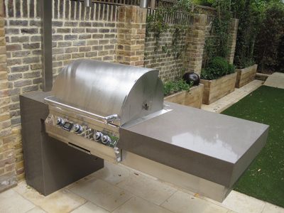 Outdoor kitchen shoots and leaves